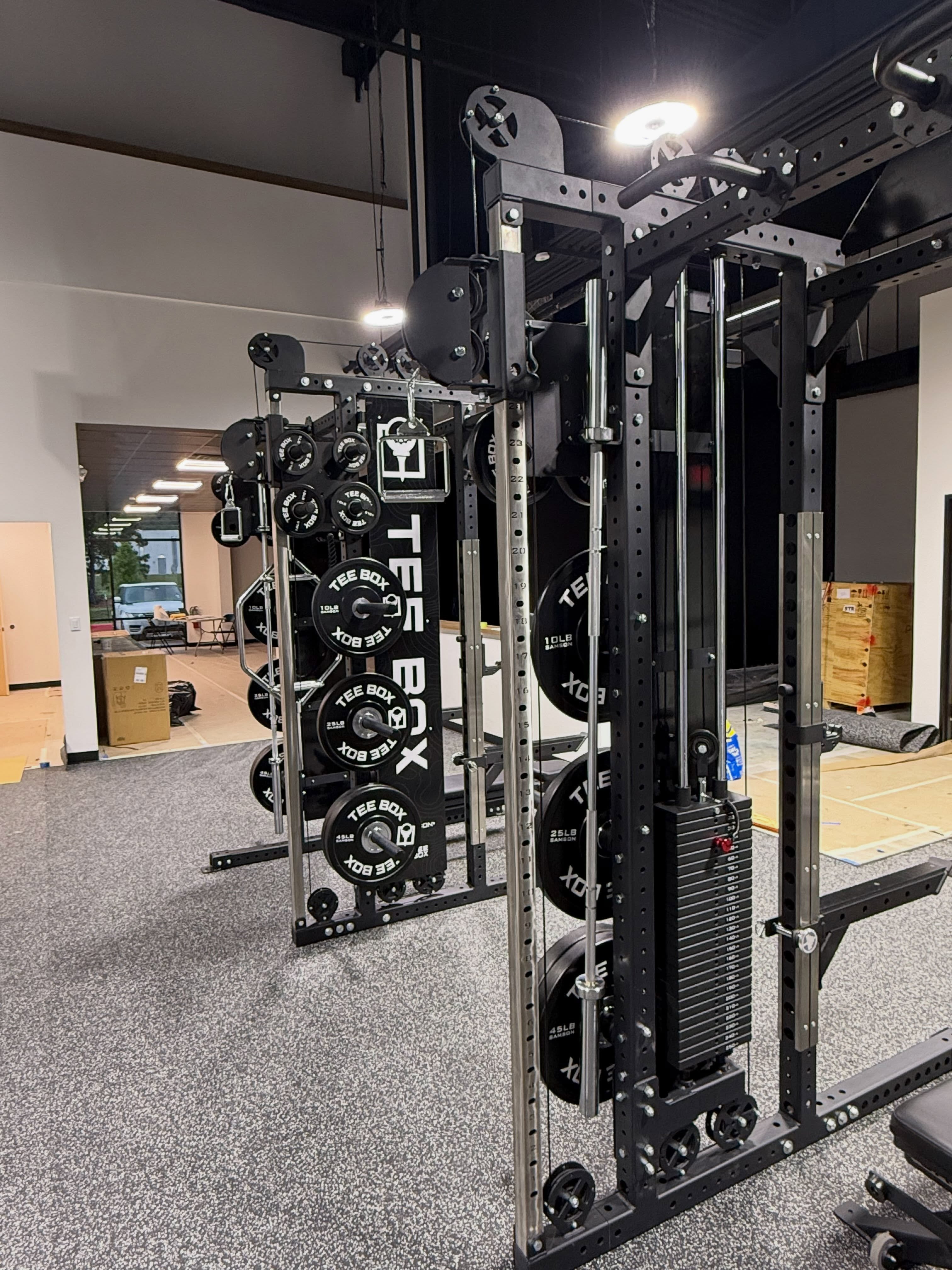 Fitness meets golf. 💪⛳ 
The @samson_eq gym equipment just went in &mdash; and Tee Box is almost ready for you.  What a difference 24 hours can make (the last slide shows the space a day ago)
📈 Founding Memberships are picking up fast since launching ads just last week. And it&rsquo;s not just about locking in your rate &mdash; Founding Members get access to the facility before we even open to the public.
Grand opening scheduled for August 22nd. Lock in your rate AND get in early!
👉 Reserve your spot: link in bio or tbx.golf/the-woodlands/promotions/founding-member
