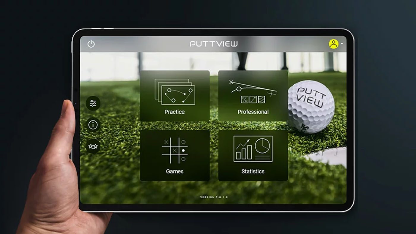 A close up shot of Tee Box puttview tech.